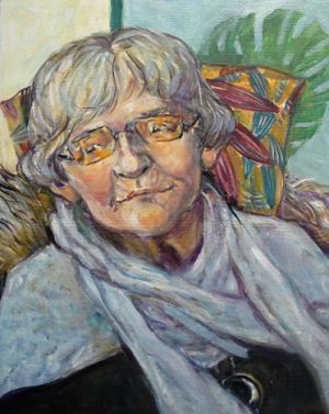 portrætmaleri af ældre portrætmalerier ad dansk portrætmaler Xenia Michaelsen