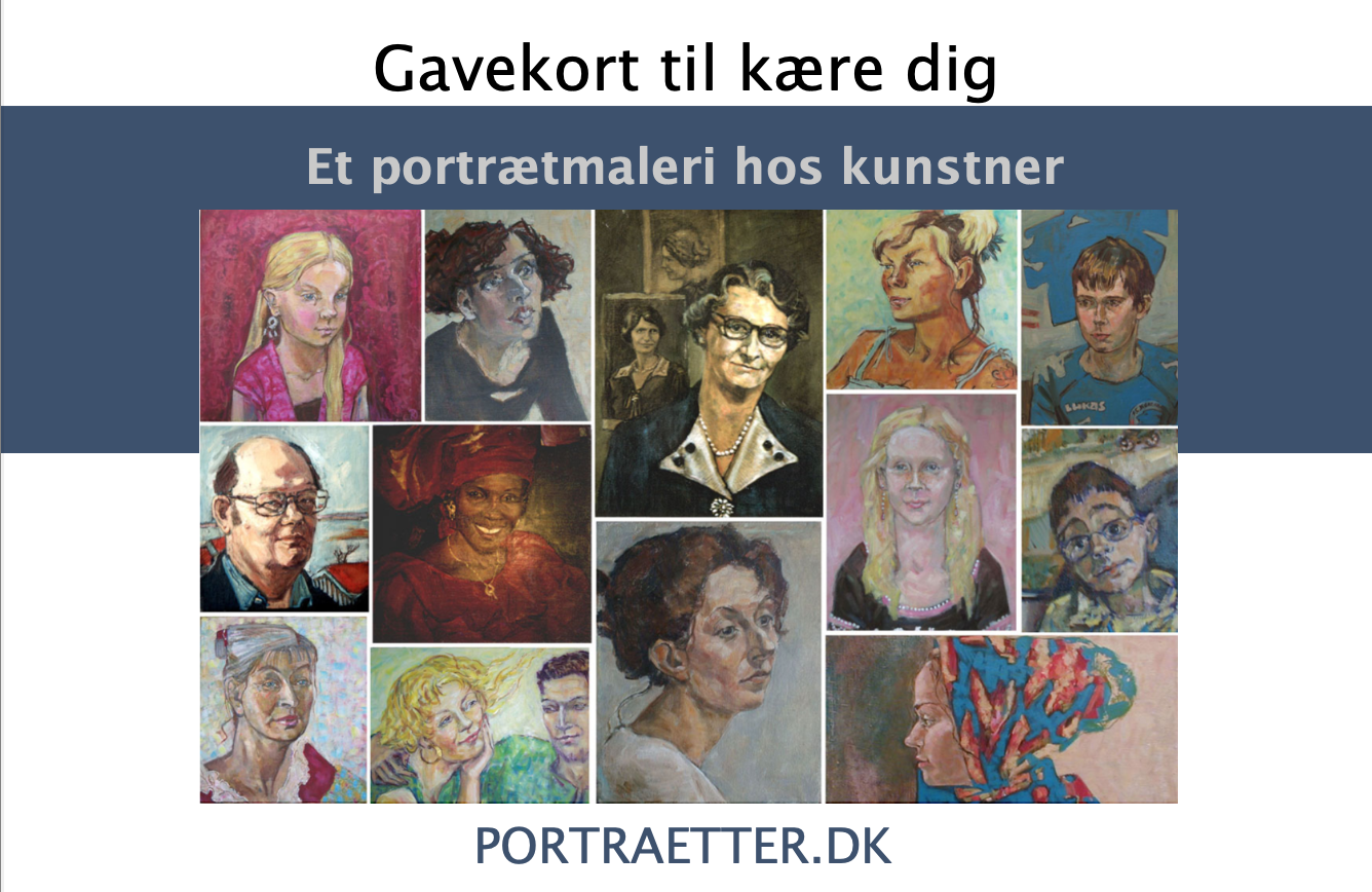 gavekort til portrætmalerier af dansk portrætmaler Xenia Michaelsen