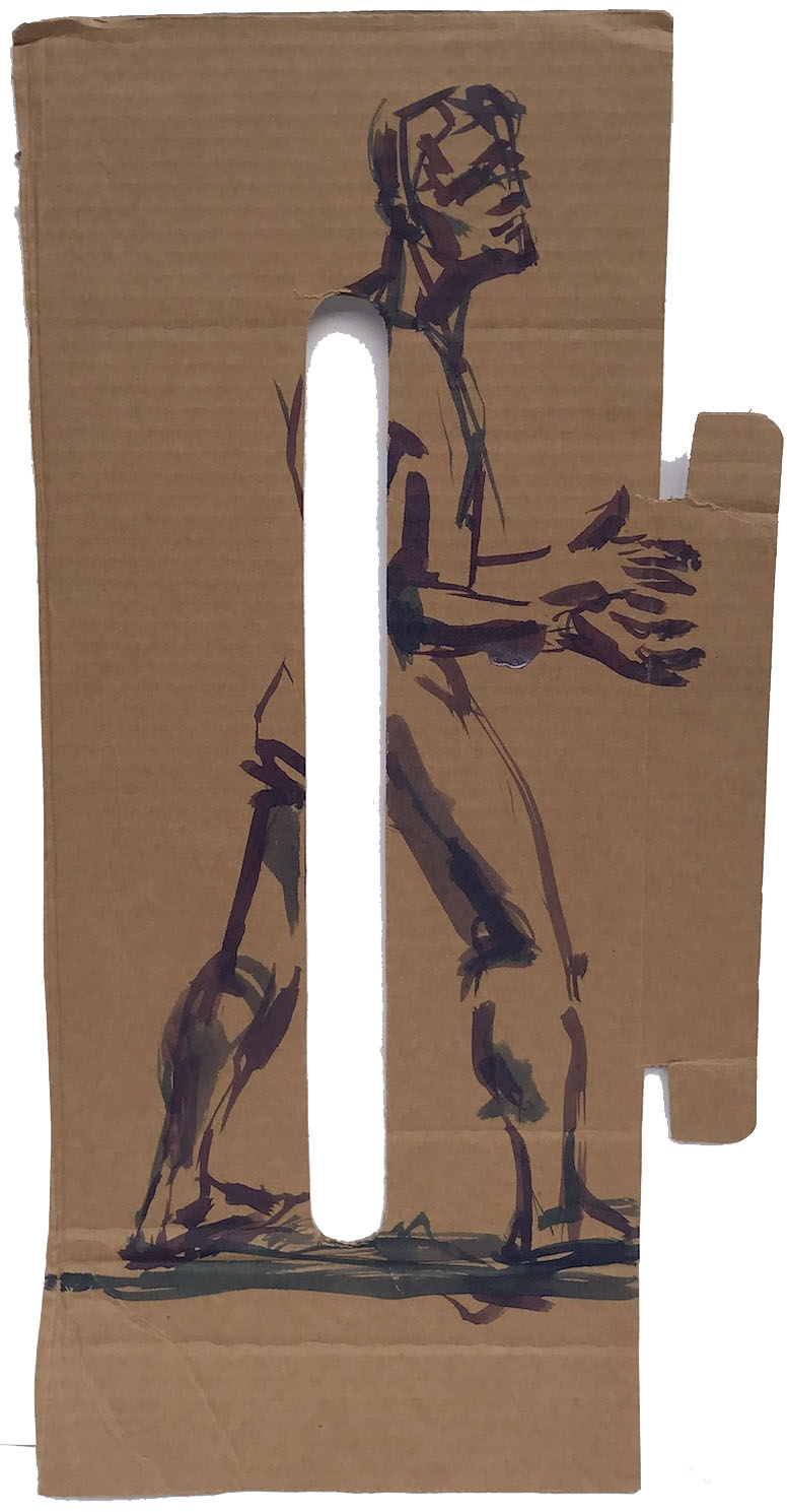 croquis på pap kunstner Xenia Michaelsen