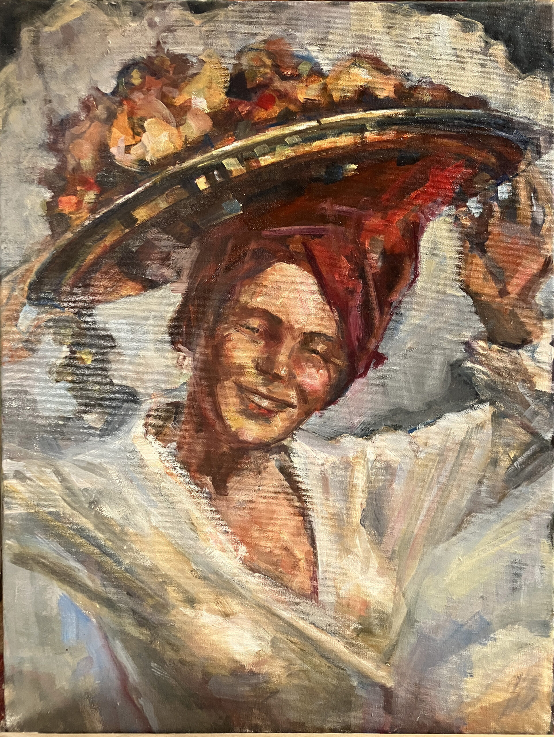 kvinde med frugter kunstner Xenia Michaelsen